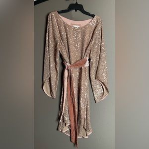 Anthropologie Sequin Dress w Velvet Tie